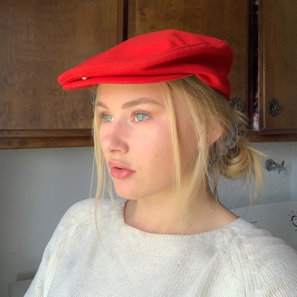 Red Pendleton Newsie Cap